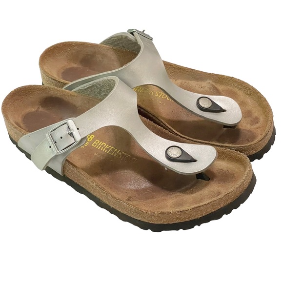 Birkenstock Shoes - Birkenstock Silver Gizeh